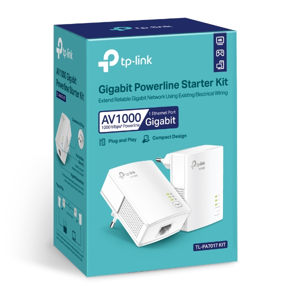 PLC AV1000 TP-LINK TL-PA7017KIT (GIGABIT) (4K)