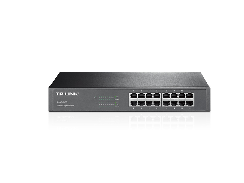 SWITCH 16 PUERTOS TP-LINK TL-SG1016D (SOBREMESA-ENRACABLE) (GIGABIT)