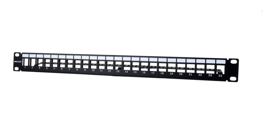 PATCH PANEL 24 PUERTOS KEYSTONE NO INCLUIDOS 1U UTP GESTION CABLES PHASAK PA 3424