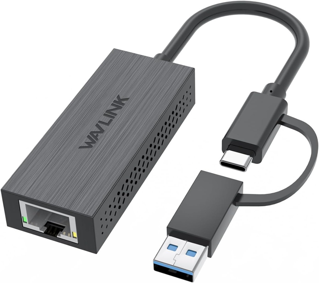 TARJETA RED USB-C + ADAPTADOR USB-A A RJ45 2.5 GIGABIT WAVLINK WL-NWU331GCA