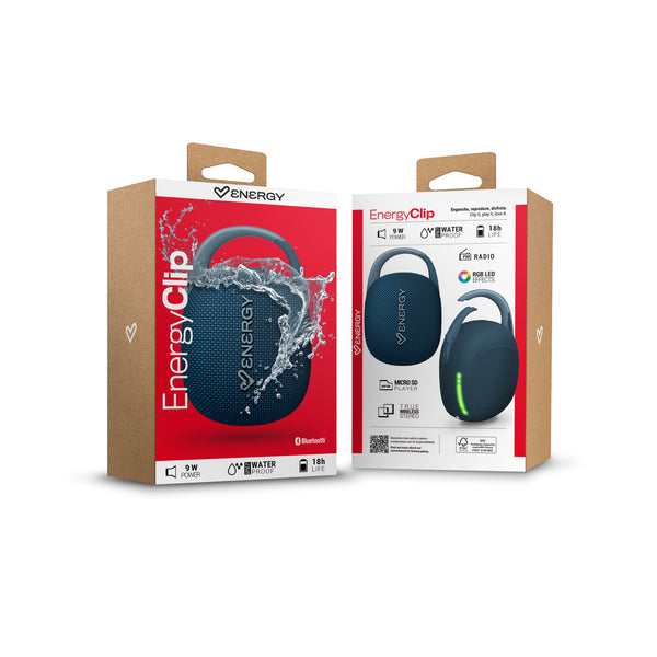 ALTAVOZ BLUETOOTH 5.4 TWS 9W IPX7 RGB (MICRO SD) ENERGY SISTEM ENERGYCLIP 500574