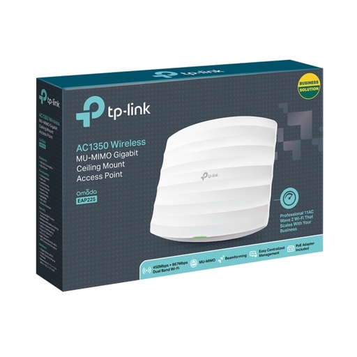 [Z008573] PUNTO ACCESO AC1350 TP-LINK EAP225 POE (115M²) (PARED/TECHO)