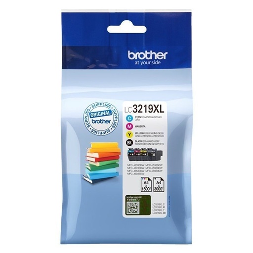 [Z019029] C O BROTHER LC3219XLVAL BK/C/M/Y MULTIPACK / BK 3000 PAG / C/M/Y 1500 PAG 