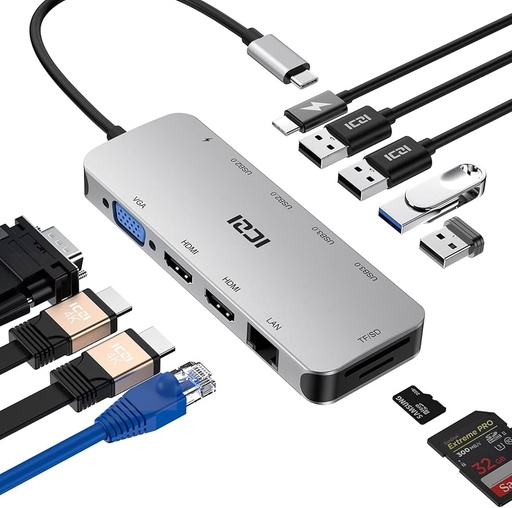 [Z014239] DOCK STATION USB-C A HDMI RED 2xUSB3.0 USB-C PD100W