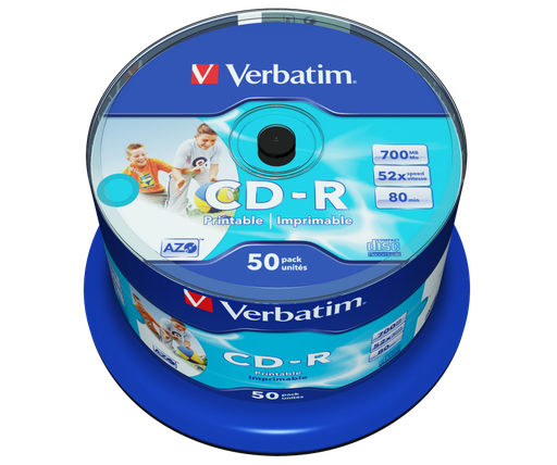 [Z009953] CD-R AZO WIDE INKJET PRINTABLE - IMPRIMABLE PACK 50