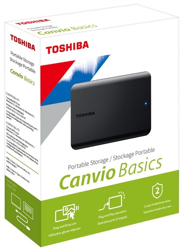 [Z008916] DISCO DURO EXTERNO 2,5" 1TB USB 3.2 TOSHIBA CANVIO BASICS HDTB510EK3AA (NTFS)